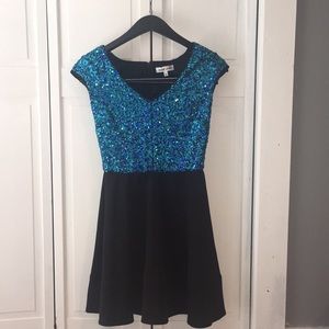 Women’s Blue and black party dress